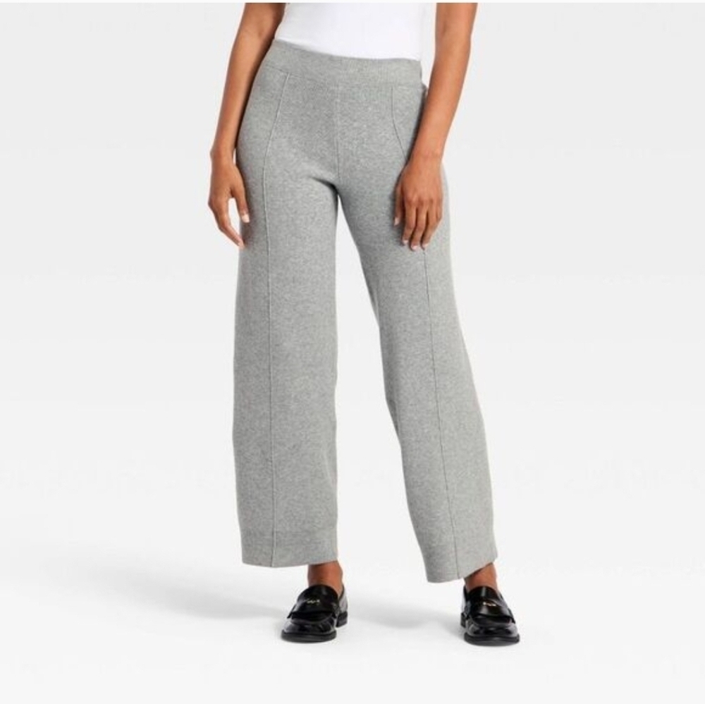 A New Day Women's Wide Leg Sweater Pants, M - Heather Gray